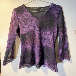 Guess mesh patterned 3/4 long sleeve